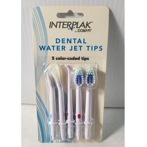 Interplak by Conair Dental Water Jet Tips 5 Color-Coded Replacement